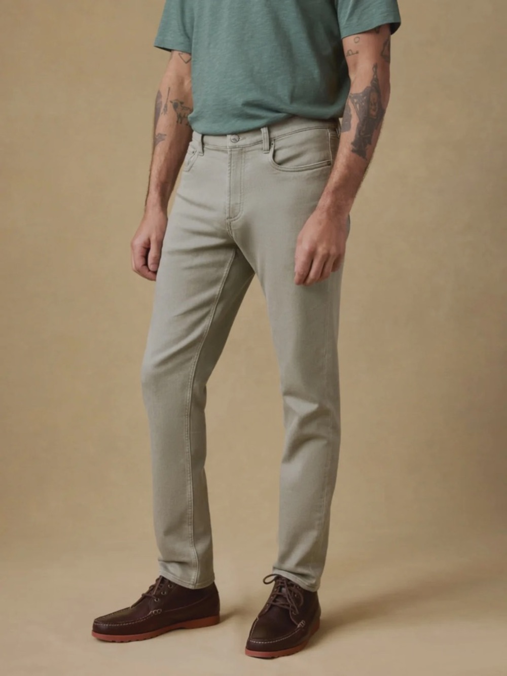 Faherty Men’s Stretch Terry 5-Pocket Pant Coastal Sage Green Size 36x28 Jeans